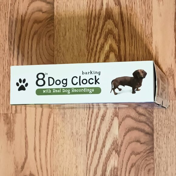 NIB ~ Mark Feldstein's Barking Dog Sounds 8-inch Clock, Black, 12 Popular Breeds - Picture 9 of 14